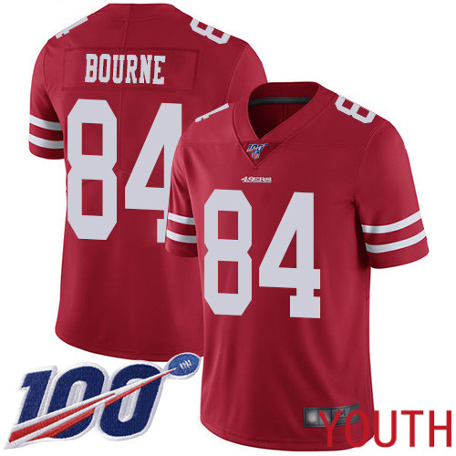 San Francisco 49ers Limited Red Youth Kendrick Bourne Home NFL Jersey 84 100th Season Vapor Untouchable